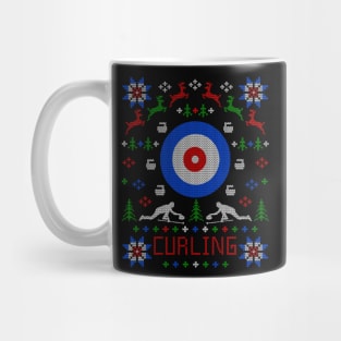 Curling Ugly Christmas Sweater Party Design Mug